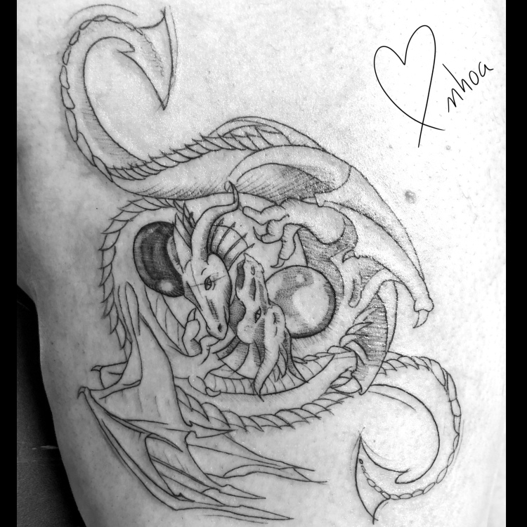 Tatuaje dragones ying Yanet